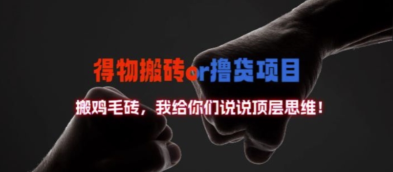 得物搬砖撸货项目?掰下数据，我给你们说说顶层思维【揭秘】-菜菜网创