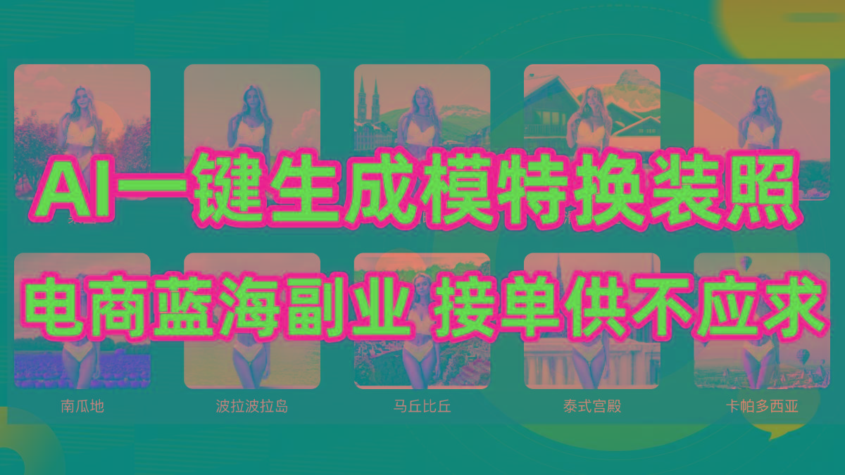 (9616期)AI制作一键生成模特换装照，电商蓝海副业供不应求-菜菜网创