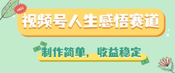 视频号人生感悟赛道，制作简单，收益稳定【揭秘】-菜菜网创