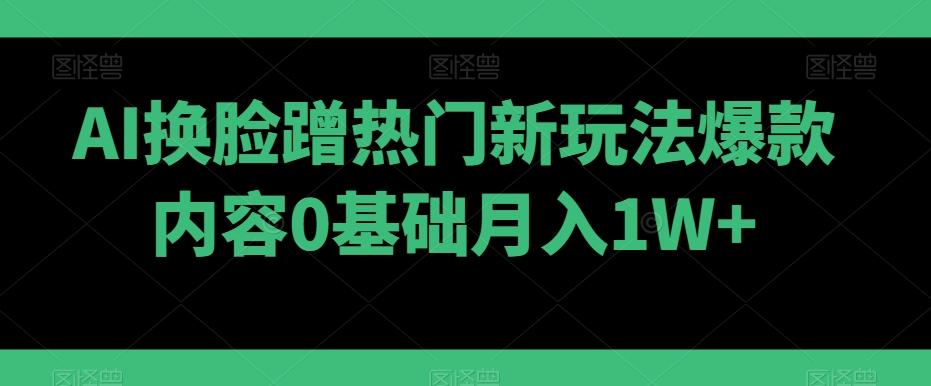 AI换脸蹭热门新玩法爆款内容0基础月入1W+-菜菜网创