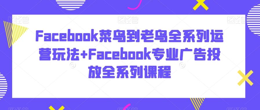 Facebook菜鸟到老鸟全系列运营玩法+Facebook专业广告投放全系列课程-菜菜网创