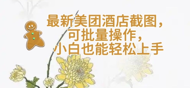 【轻云】最新美团酒店截图，可批量操作，小白也能轻松上手-菜菜网创