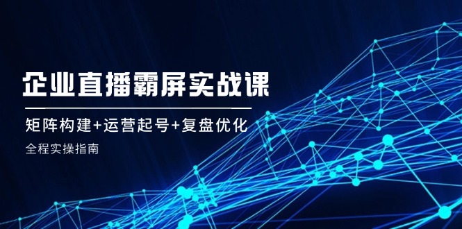 企 业 直 播 霸 屏实战课：矩阵构建+运营起号+复盘优化，全程实操指南-菜菜网创