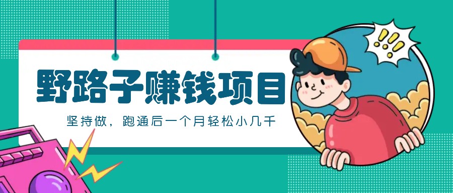 一个人就能操作的野路子赚钱项目，零成本零门槛坚持做，跑通后一个月小几千！-菜菜网创