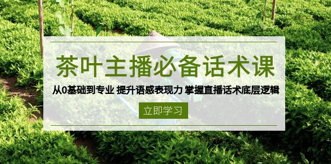 茶叶 主播必备话术课 从0基础到专业 提升语感表现力 掌握直播话术底层逻辑-菜菜网创