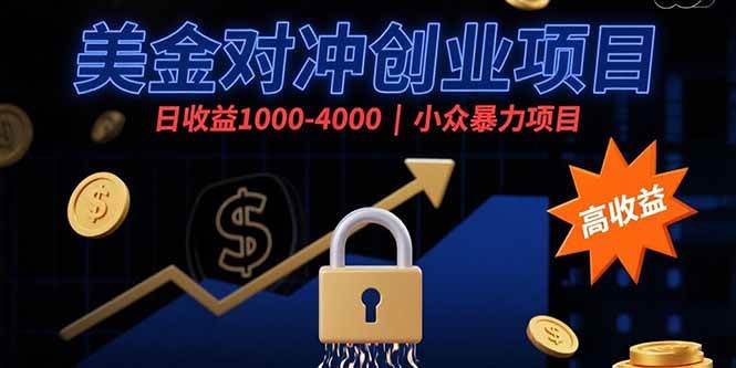 （15642期）美金对冲创业项目，日收益1000-4000，小众暴力项目-菜菜网创