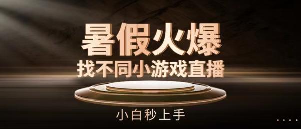暑假火爆找不同小游戏直播间，小白秒上手【揭秘】-菜菜网创