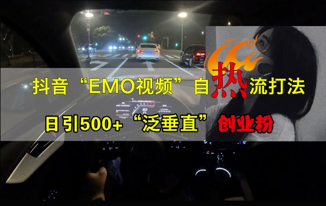 抖音EMO视频自热打法，日引500+“泛垂直”创业粉-菜菜网创