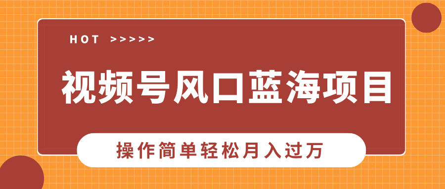 视频号风口蓝海项目，中老年人的流量密码，操作简单轻松月入过万-菜菜网创