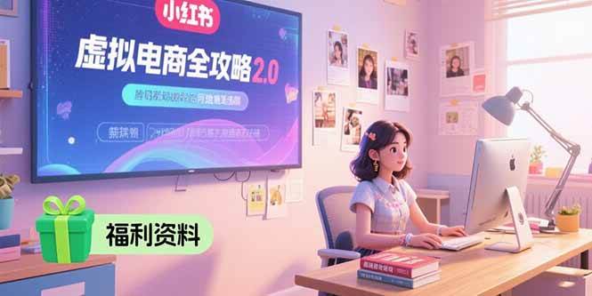 （15387期）虚拟电商全攻略2.0，开店选品实操流程，账号定位、货源发布、笔记发布技巧-菜菜网创