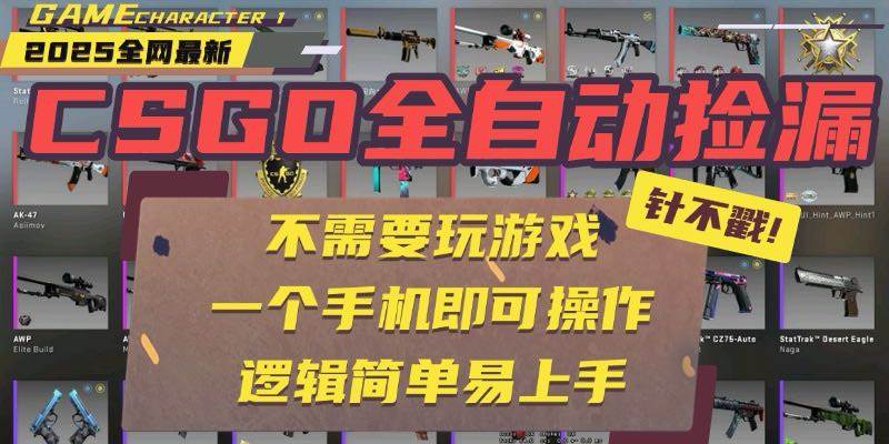 （15679期）CSGO自动捡漏项目，最新玩法，不用挂机不用玩游戏，一个手机即可操作。…-菜菜网创
