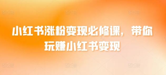 小红书涨粉变现必修课，带你玩赚小红书变现-菜菜网创