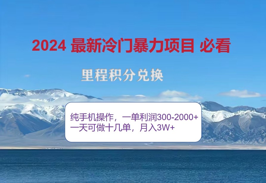 2024惊爆冷门暴利，里程积分最新玩法，高爆发期，一单300+—2000+-菜菜网创