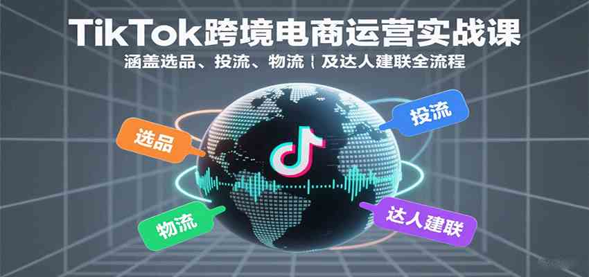 TikTok跨境电商运营实战课：涵盖选品、投流、物流及达人建联全流程-菜菜网创