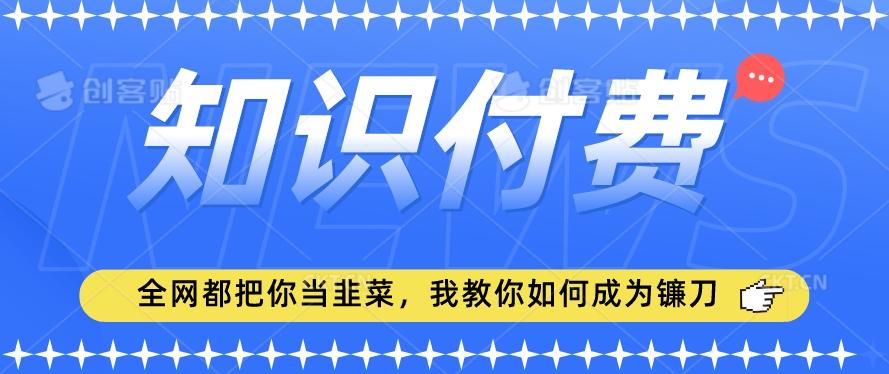2024最新知识付费项目，小白也能轻松入局，全网都在教你做项目，我教你做镰刀【揭秘】-菜菜网创