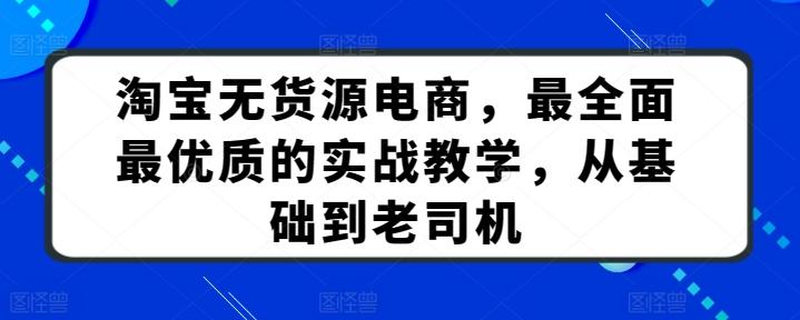 淘宝无货源电商，最全面最优质的实战教学，从基础到老司机-菜菜网创