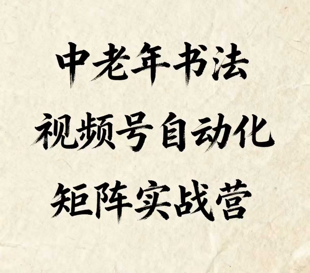中老年书法视频号自动化矩阵实战营，一套自动化流程玩转中老年书法视频号矩阵-菜菜网创
