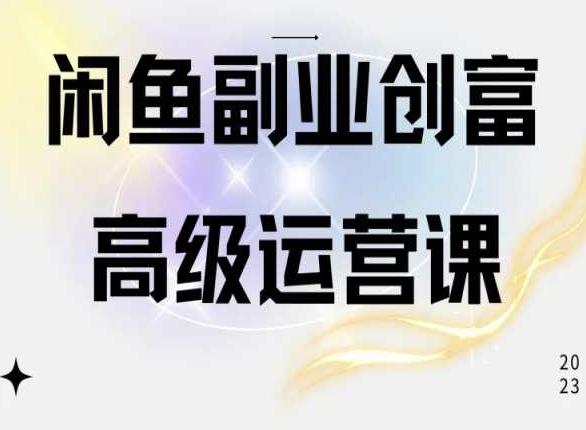 闲鱼电商运营高级课程，一部手机学会闲鱼开店赚钱-菜菜网创