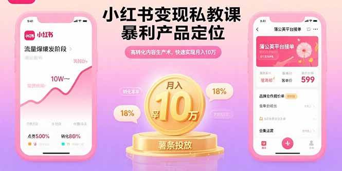 （15859期）小红书变现私教课，暴利产品定位，高转化内容生产术，快速实现月入10万-菜菜网创