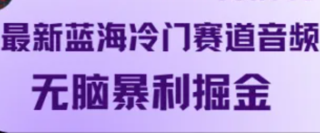 最新蓝海冷门赛道音频，无脑暴利掘金-菜菜网创