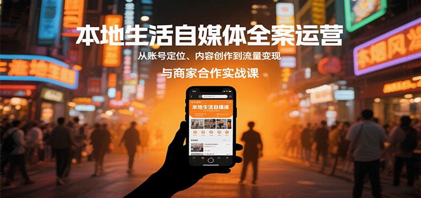 本地生活自媒体全案运营，从账号定位、内容创作到流量变现与商家合作实战课-菜菜网创