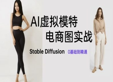 AI虚拟模特电商图实战，AI绘画Stable Diffusion 0基础到精通-菜菜网创