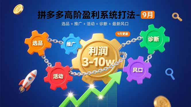 （15916期）拼多多高阶盈利系统打法-9月：选品+推广+活动+诊断+最新风口，月利润3-10w-菜菜网创