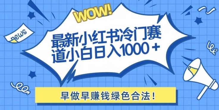 最新小红书冷门赛道日入1000+一部手机小白轻松-菜菜网创