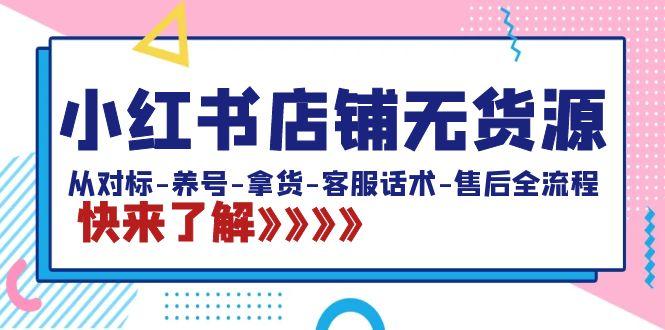 小红书店铺无货源：从对标-养号-拿货-客服话术-售后全流程(20节课)-菜菜网创