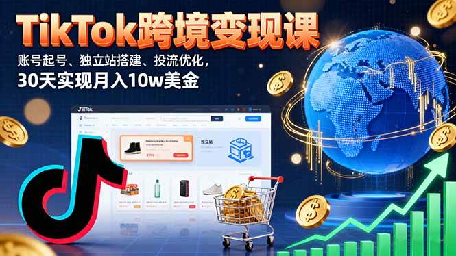 （16034期）TikTok跨境变现课：账号起号、独立站搭建、投流优化，30天实现月入10w美金-菜菜网创