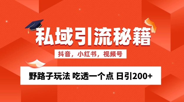 私域流量的精准化获客方法 野路子玩法 吃透一个点 日引200+ 【揭秘】-菜菜网创