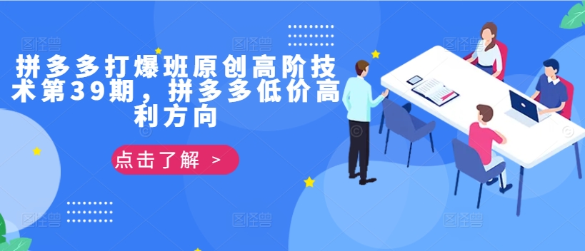 拼多多打爆班原创高阶技术第39期，拼多多低价高利方向-菜菜网创