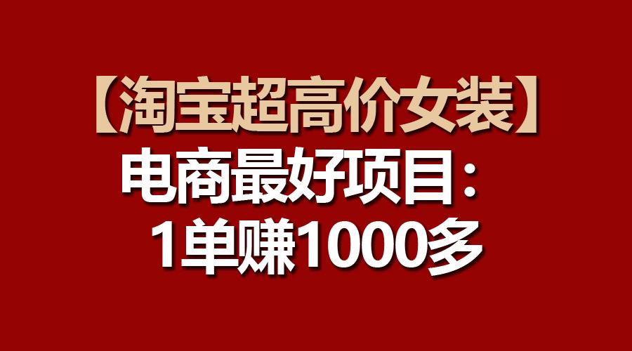 【淘宝超高价女装】电商最好项目：一单赚1000多-菜菜网创