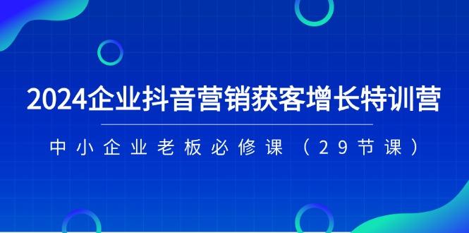2024企业抖音-营销获客增长特训营，中小企业老板必修课(29节课-菜菜网创