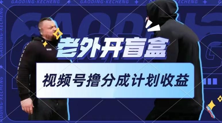 老外开盲盒视频，撸视频号分成计划收益，每天只需一小时，新手小白轻松上手【揭秘】-菜菜网创