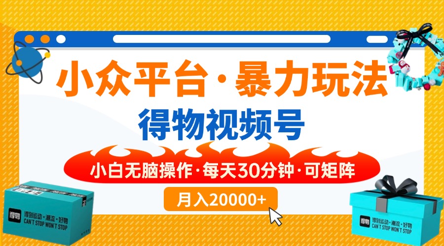 小众平台暴力玩法，一键搬运爆款视频，可矩阵小白无脑操作，每天30分钟…-菜菜网创