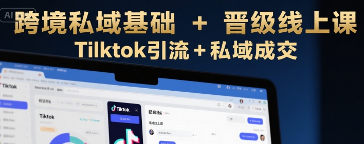 跨境私域基础+晋级线上课，Tilktok引流+私域成交-菜菜网创