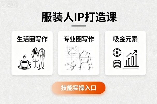 服装人IP打造课，文案创富+生活圈写作+专业圈写作+服装人专属+吸金元素+技能实操-菜菜网创
