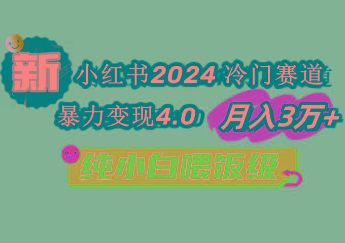 小红书2024冷门赛道 月入3万+ 暴力变现4.0 纯小白喂饭级-菜菜网创