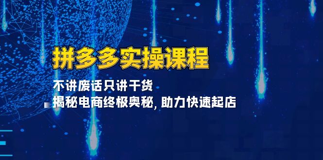 拼多多实操课程：不讲废话只讲干货, 揭秘电商终极奥秘,助力快速起店-菜菜网创