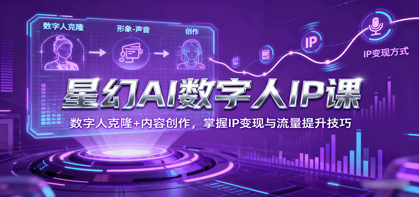 星幻AI数字人IP课，数字人克隆+内容创作，掌握IP变现与流量提升技巧-菜菜网创