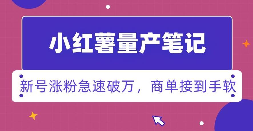 小红书量产笔记，一分种一条笔记，新号涨粉急速破万，新黑马赛道，商单接到手软【揭秘】-菜菜网创