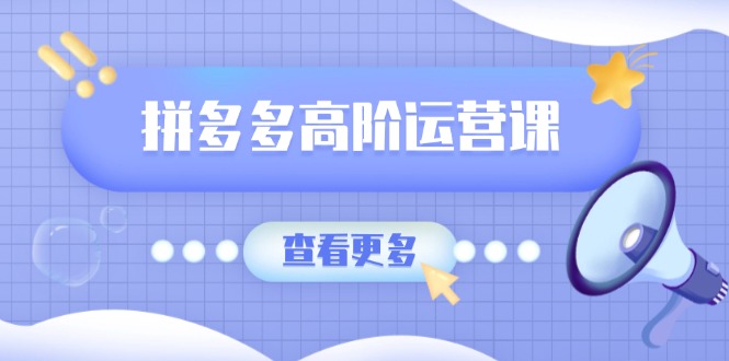 拼多多高阶运营课：极致群爆款玩法，轻付费无尽复制，打造单品爆款之路-菜菜网创