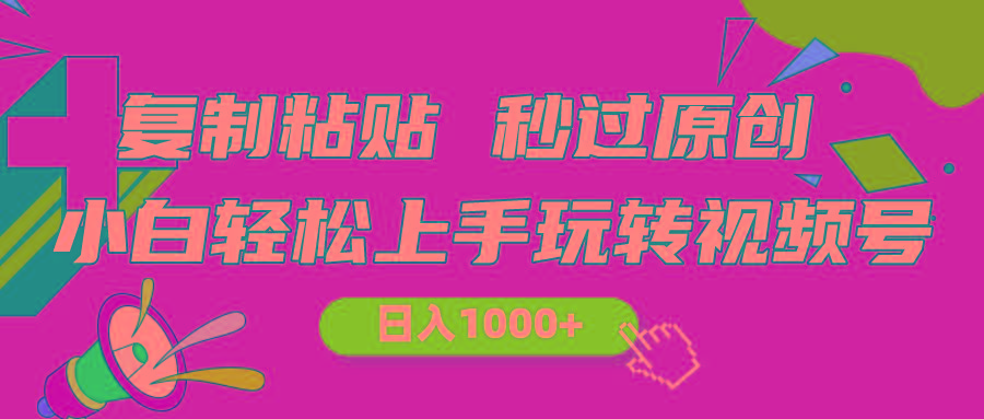 视频号新玩法 小白可上手 日入1000+-菜菜网创