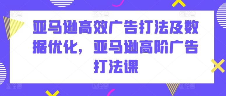 亚马逊高效广告打法及数据优化，亚马逊高阶广告打法课-菜菜网创
