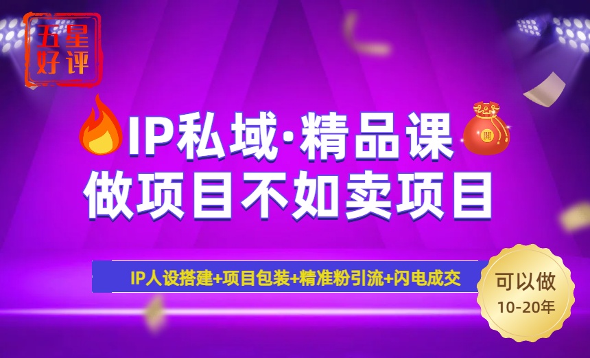 2025年“IP私域·密训精品课”，日赚3000+小白避坑年赚百万，暴力引流…-菜菜网创