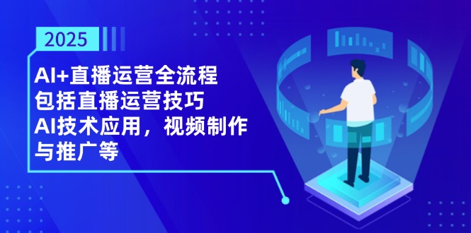 2025AI+直播运营全流程，包括直播运营技巧，AI技术应用，视频制作与推广等-菜菜网创