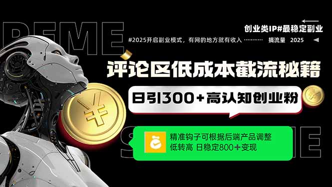 评论区低成本引流秘籍，精准钩子直击用户，单账号日增300+创业粉，日稳…-菜菜网创