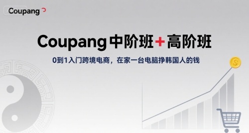 Coupang中阶班+高阶班，0到1入门跨境电商，在家一台电脑挣韩国人的钱-菜菜网创