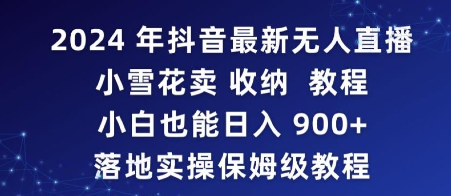2024年抖音最新无人直播小雪花卖收纳教程，小白也能日入900+落地实操保姆级教程【揭秘】-菜菜网创